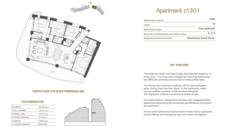 4 Bedroom Apartment for Sale in Germasogeia, Limassol District