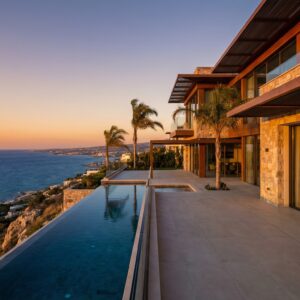 Modern villa in Cyprus with Mediterranean sea view representing property investment for permanent residency