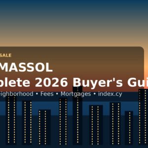 Houses for sale in Limassol 2026 — Limassol Cyprus skyline at golden hour above the Mediterranean coast
