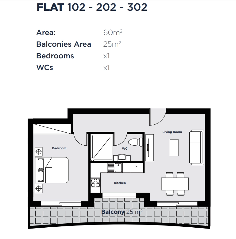 1 Bedroom Apartment for Sale