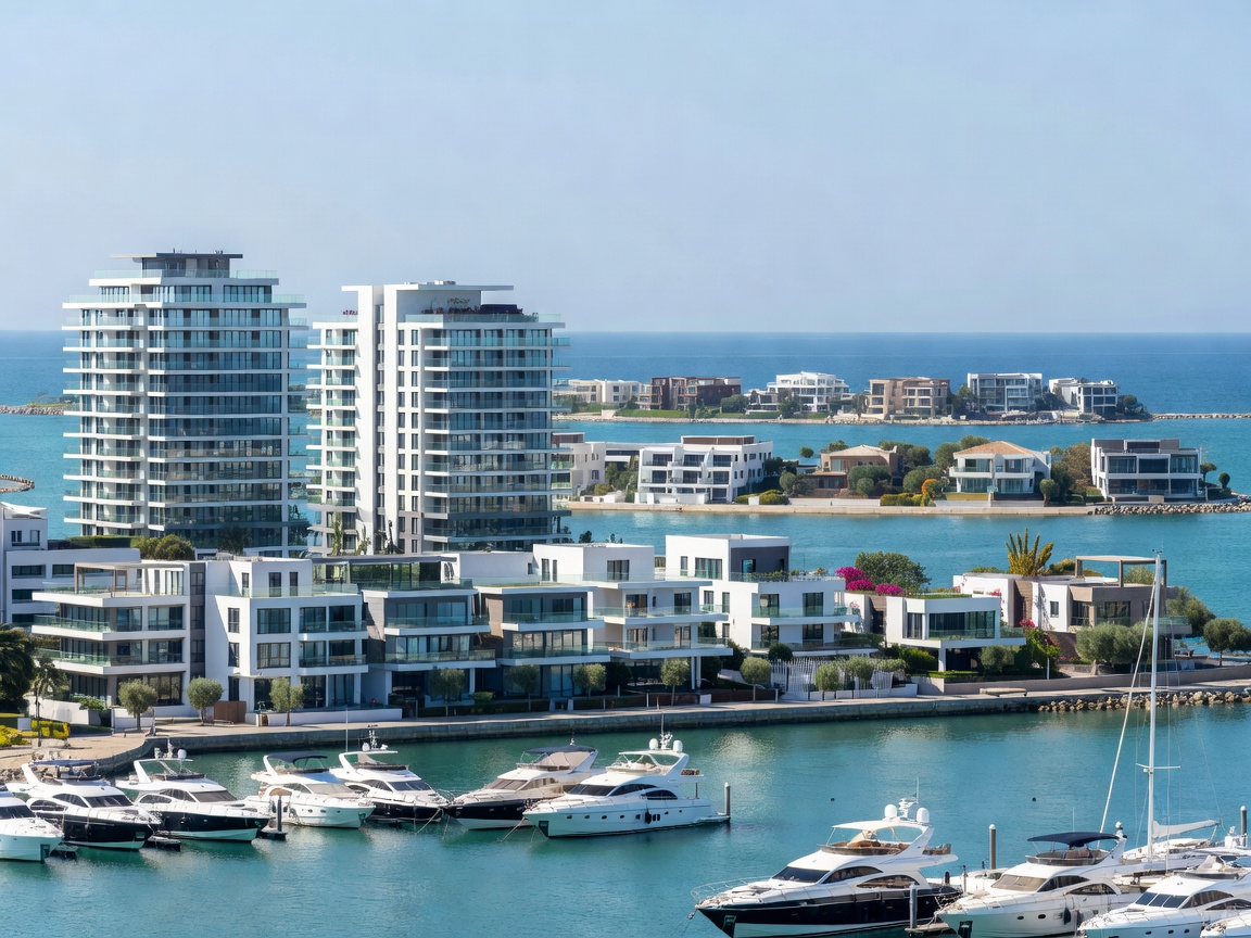 Luxury waterfront apartments and island villas at Limassol Marina, Cyprus