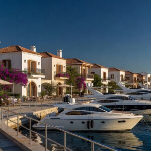 Limassol Marina waterfront with luxury yachts and seafront residences in Cyprus