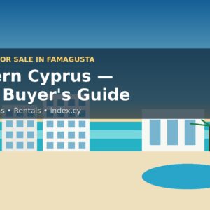 Turquoise beach and resort apartments on the Famagusta coast of Cyprus