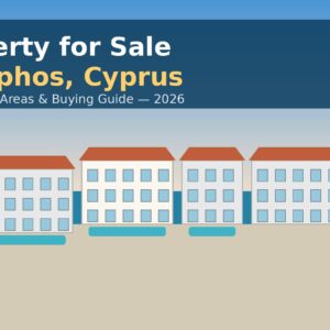 Hillside villas and coastline in Paphos, Cyprus