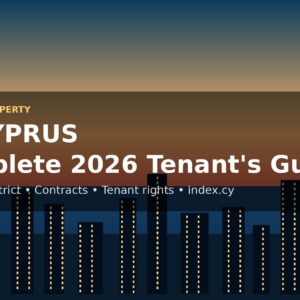 Renting property in Cyprus apartment buildings at sunset