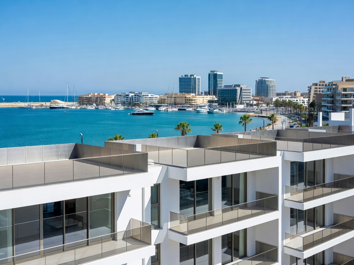 Relocating to Cyprus: The Complete 2026 Guide to Visas, Costs, Healthcare & Housing 2 Modern apartments overlooking the Limassol seafront and marina in Cyprus