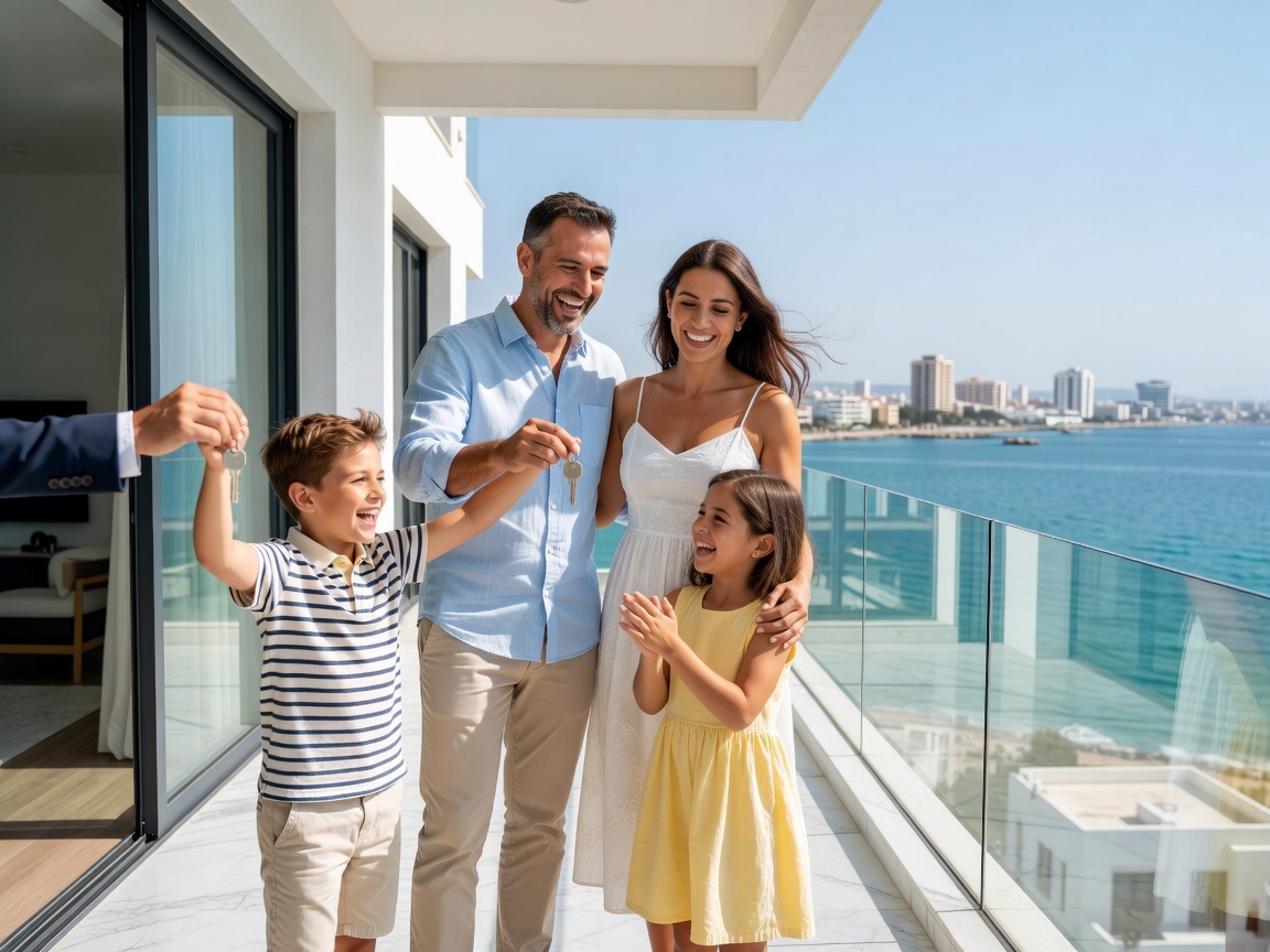 Family collecting keys to a new primary residence eligible for 5% VAT in Cyprus