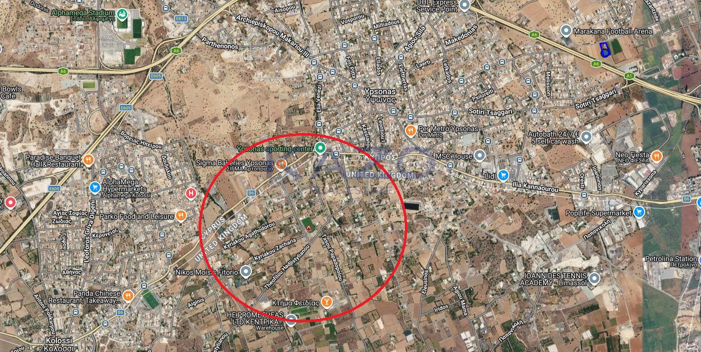 8,000m² Plot for Sale in Ypsonas, Limassol District