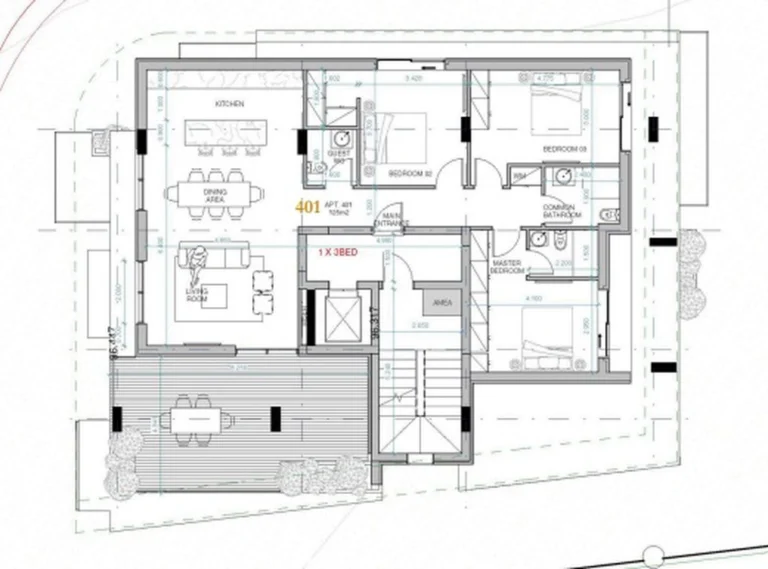 Average Price for 3 Bedroom Apartment in Paphos