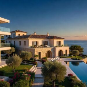 Modern apartments and a villa overlooking the Mediterranean coast in Cyprus