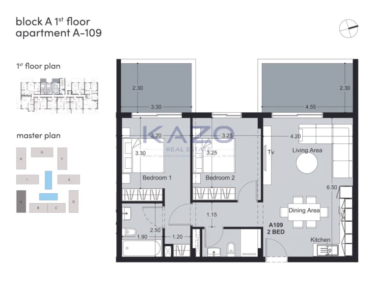 Average Price for 2 Bedroom Apartment in Larnaca