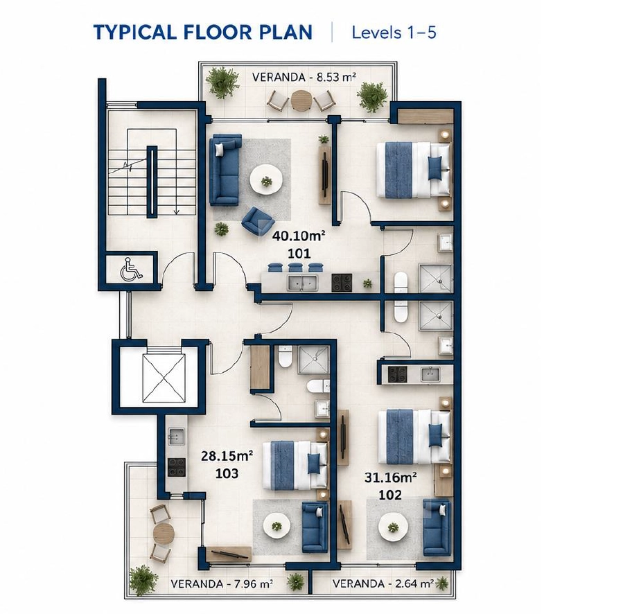 1 Bedroom Apartment for Sale