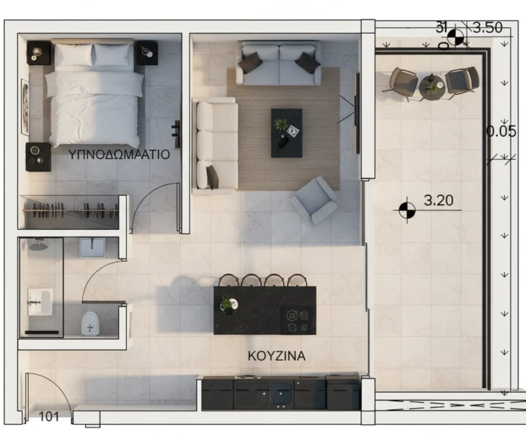1 Bedroom Apartment for Sale in Limassol – Mesa Geitonia