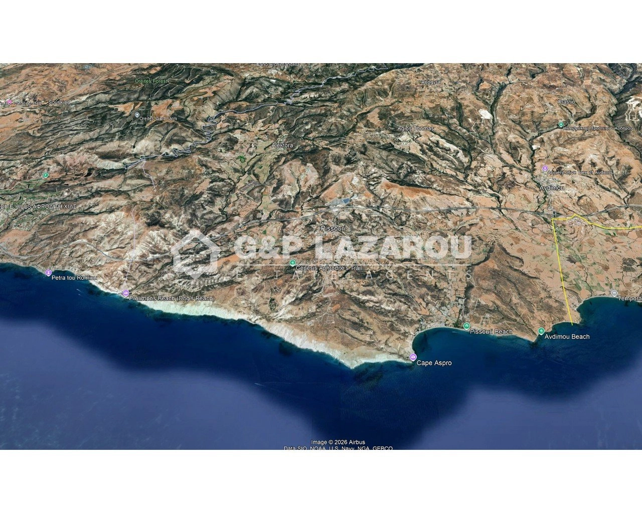 17,625m² Plot for Sale in Pissouri, Limassol District