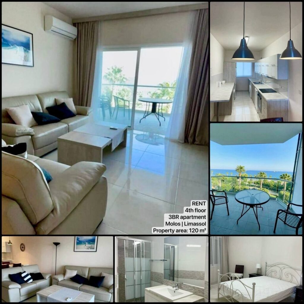 3 Bedroom Apartment for Rent in Limassol – Sea Front, Molos