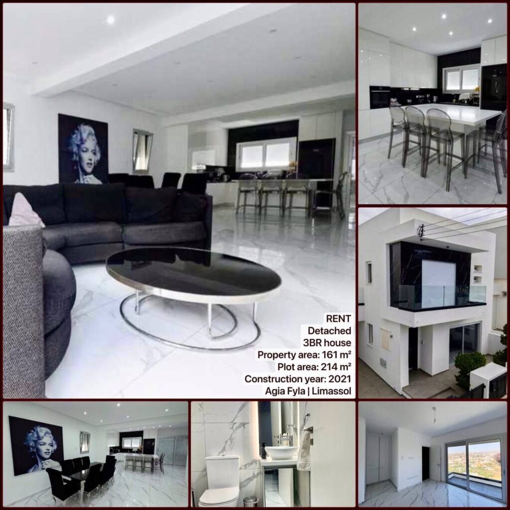 3 Bedroom House for Rent in Limassol – Agia Fyla