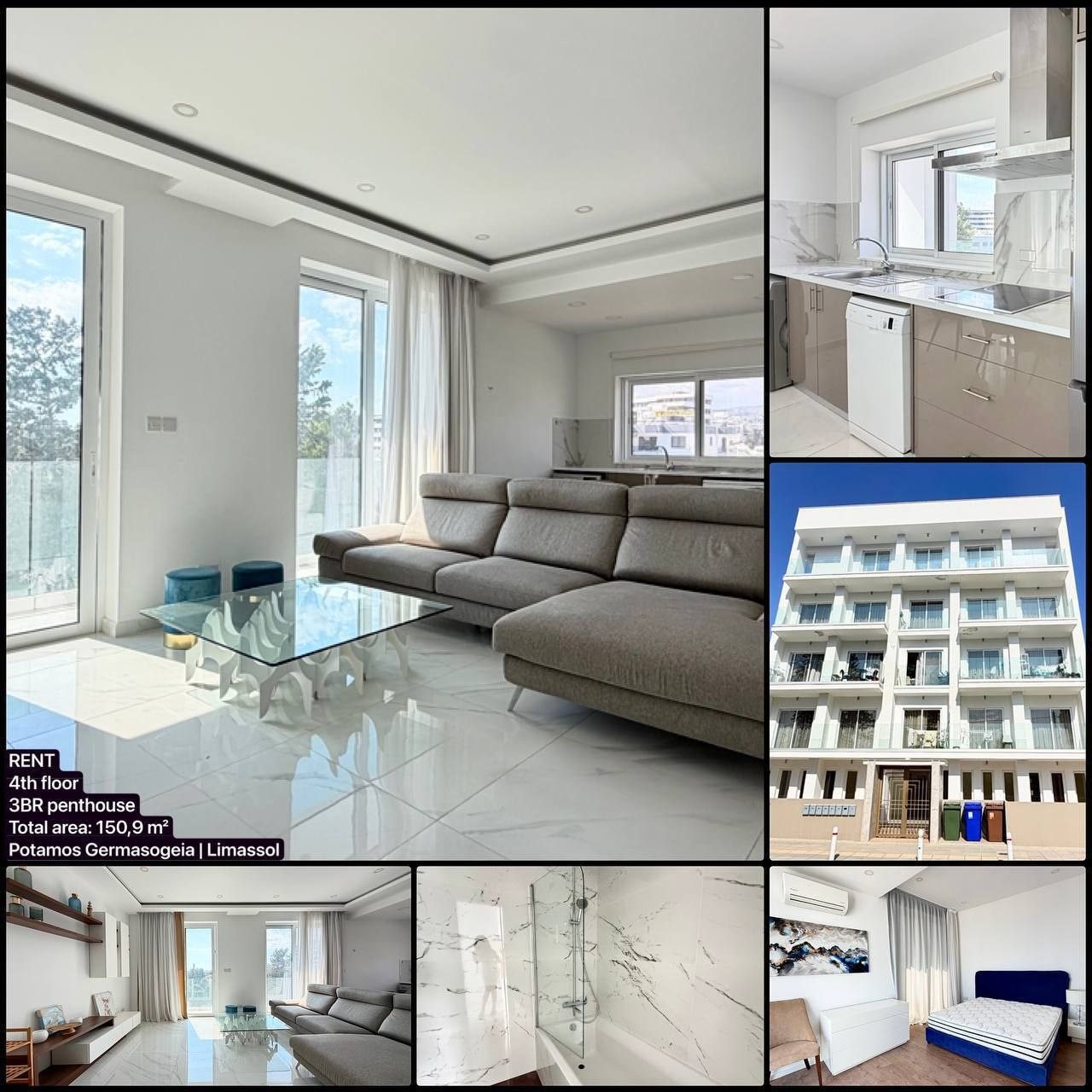 3 Bedroom Apartment for Rent in Potamos Germasogeias, Limassol District