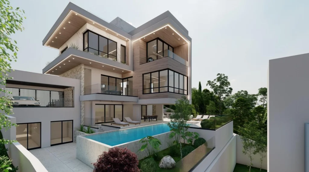 4-bed house with pool and sea view in Agios Athanasios