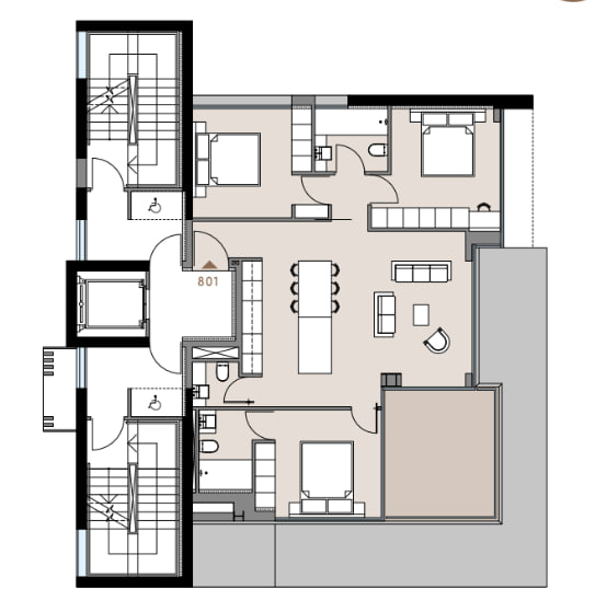 3-bed penthouse under construction in Chrysopolitissa, Larnaca photo 9