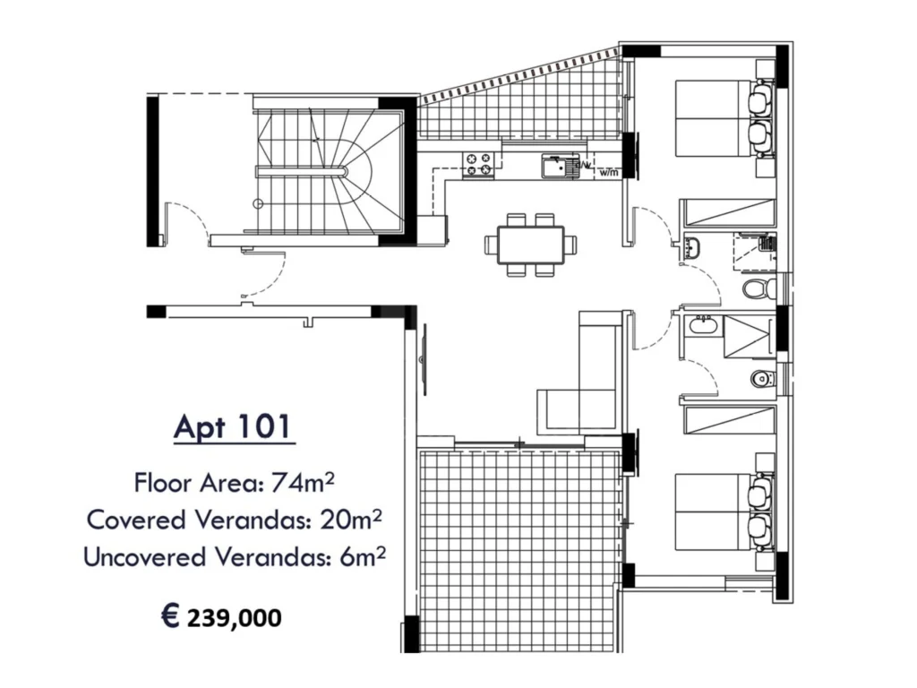 2 Bedroom Apartment for Sale in Kolossi, Limassol District