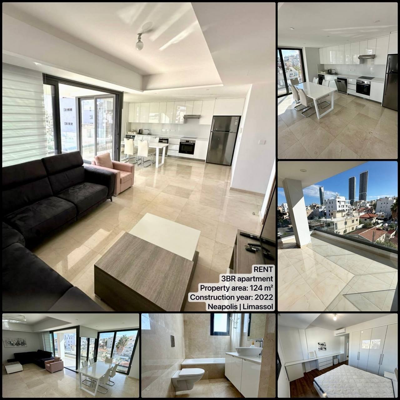 3 Bedroom Apartment for Rent in Limassol – Neapolis